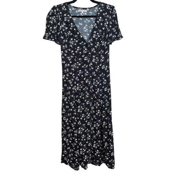 Reformation Black Floral Midi Dress - Picture 1 of 9